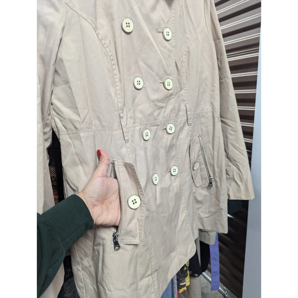 Quiet‎ Luxury Old Money Utility Trench Coat Double Breasted Jessica Simpson M